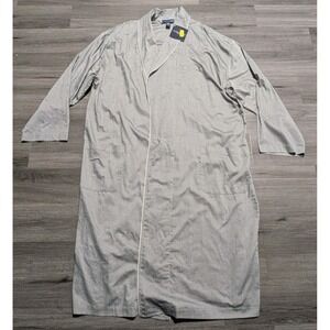 NWT Polo Ralph Lauren Gray 100% Cotton Open Front Long Sleeve Robe Size L/XL